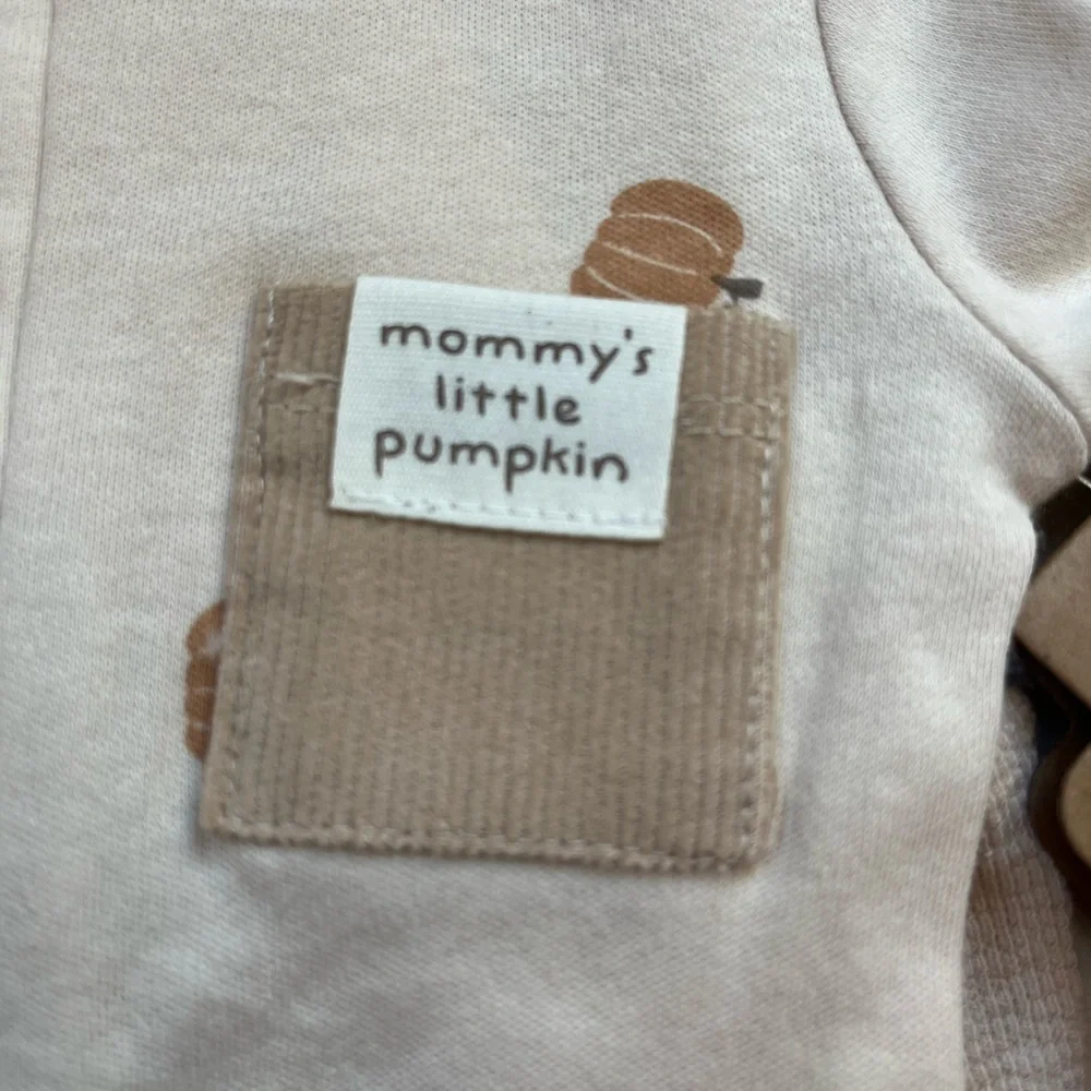 Rabbit Bear Organic Mommy’s Little Pumpkin 3 Piece Onesie and Jogger Set